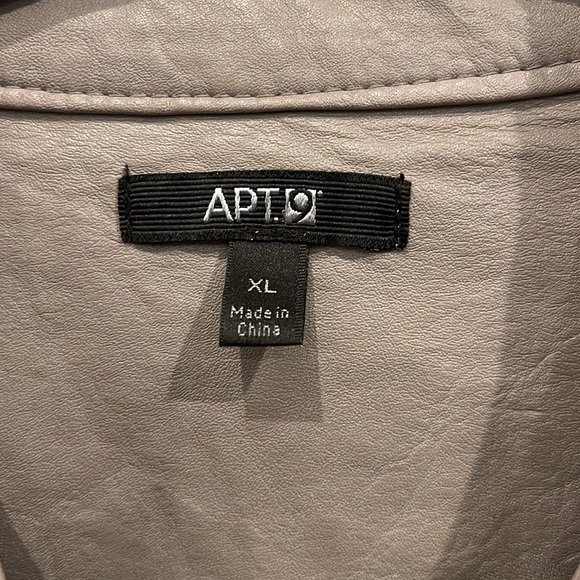 Apt 9 Oatmeal Faux Leather Jacket XL in Excellent Condition - Picture 6 of 7